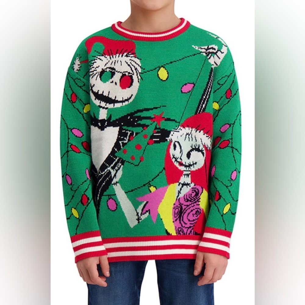 NWT Nightmare before Christmas holiday sweater for boys or girls L 14/16